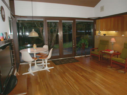 Lower level fireplace